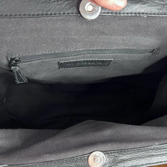 Annette Gortz Black Leather Oversized Pouch Purse Shoulder Bag Handbag Strappy - Picture 7 of 7